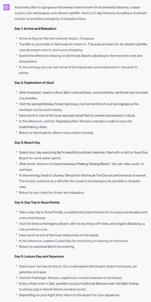 Use ChatGPT to Craft the Perfect Itinerary